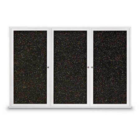 United Visual Products Sliding Door Indoor Enclosed Corkboard, 7 UV9027ACSH-GOLD-BLSPRU